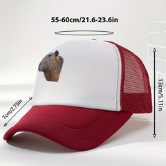 Capybara Print Baseball Cap Mesh Trucker Hat Sunscreen Dad Hat