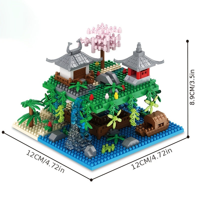 Peach Blossom Pool DIY Building Blocks Creative Puzzle Adults Puzzle Toys