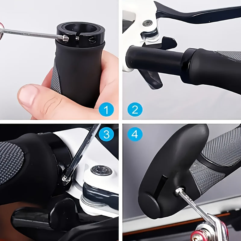 Mountain Bike Rubber Horn Grips Double sided Locking Auxiliary Handles