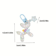Plated Balloon Dog Key Chain Poodle Small Animal Wallet Schoolbag Pendant