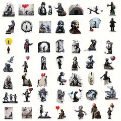 50pcs Abstract Art Style Graffiti Stickers for Laptop Water Cup Decoration