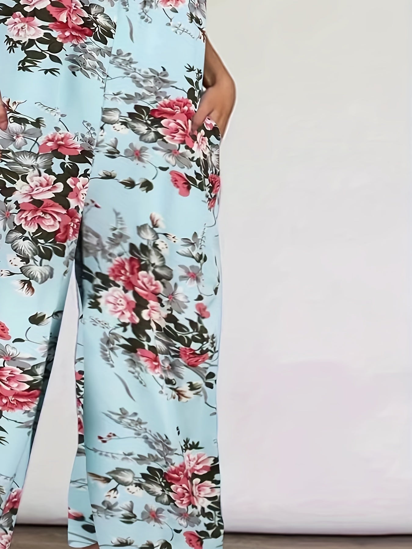 Floral Print Wide Leg Cami Jumpsuit