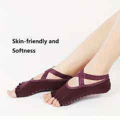 Breathable Anti Slip Yoga Socks for Women Five Finger Sports Casual Wear
