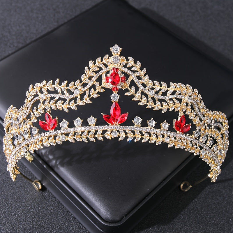 Vintage Crystal Rhinestone Princess Prom Big Tiara Crown Diadems