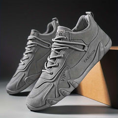 Men's Solid Lace up Walking Shoes Outdoor Sneakers