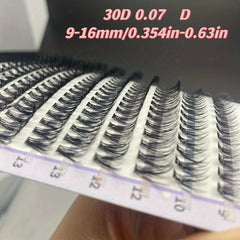 200Pcs 30D 9-16mm D Curling Cluster Individual Lashes Lash Extensions