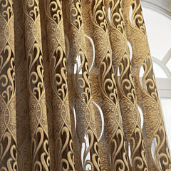 Vintage European Coffee Curtain Hollow Window Sunshade