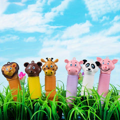 6pcs Wildlife Hanging Set Toys: Lion Giraffe Panda Bear Hippo