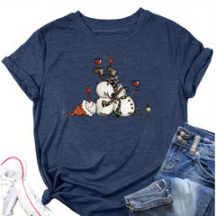 Winter Snowman Heat Transfer Vinyl Iron On For T-Shirts Christmas
