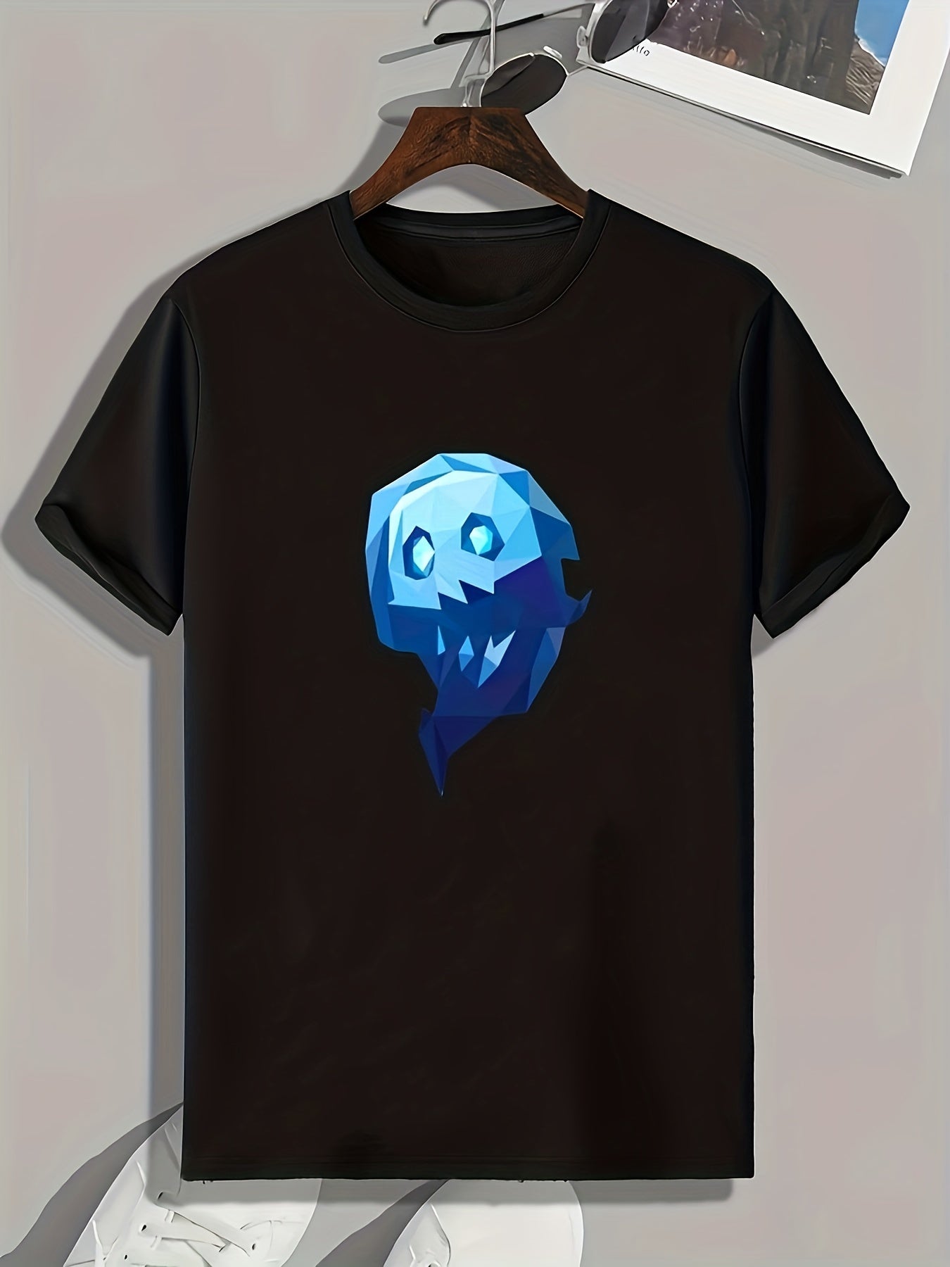 Spooky Pattern Print Men's Graphic T-shirt for Summer