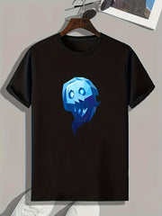 Spooky Pattern Print Men's Graphic T-shirt for Summer