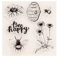1pc Transparent Stamp DIY Hand Account Scrapbook Bee Happy Stamp