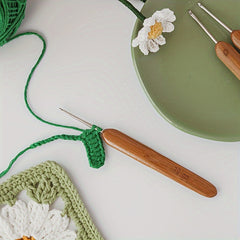 10pcs Carbonized Bamboo Handle Crochet Knitting Tools Set