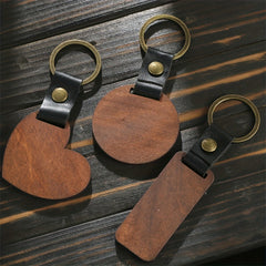 Boys' Creative Wooden Leather Bag Pendant DIY Fun Style