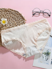 6pcs Lace Trim Bow Tie Briefs Intimates Panties Women's Lingerie