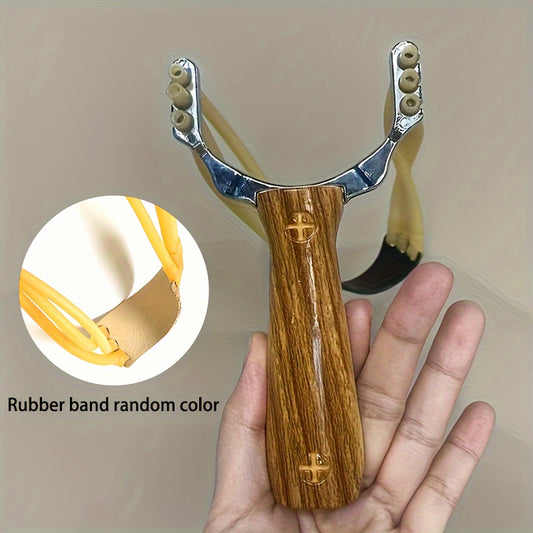 Outdoor Wood Grain Slingshot for Practice and Entertainment