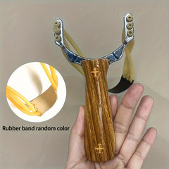 Outdoor Wood Grain Slingshot for Practice and Entertainment