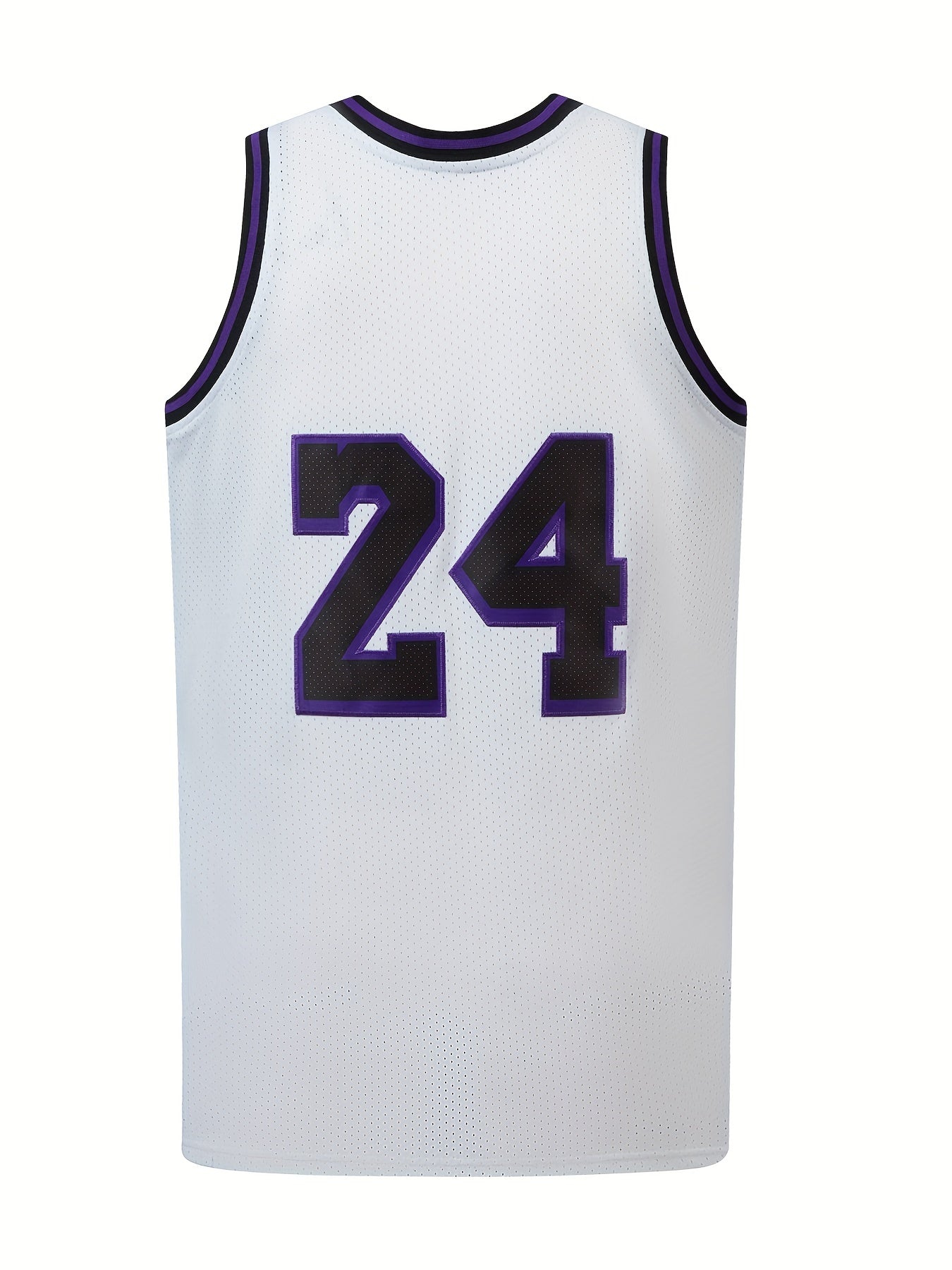 Mens LA 24 City Edition Embroidery Basketball Jersey Retro Mesh