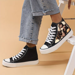 Halloween Anime Girl Platform Canvas Sneakers High Top Lace Up Shoes