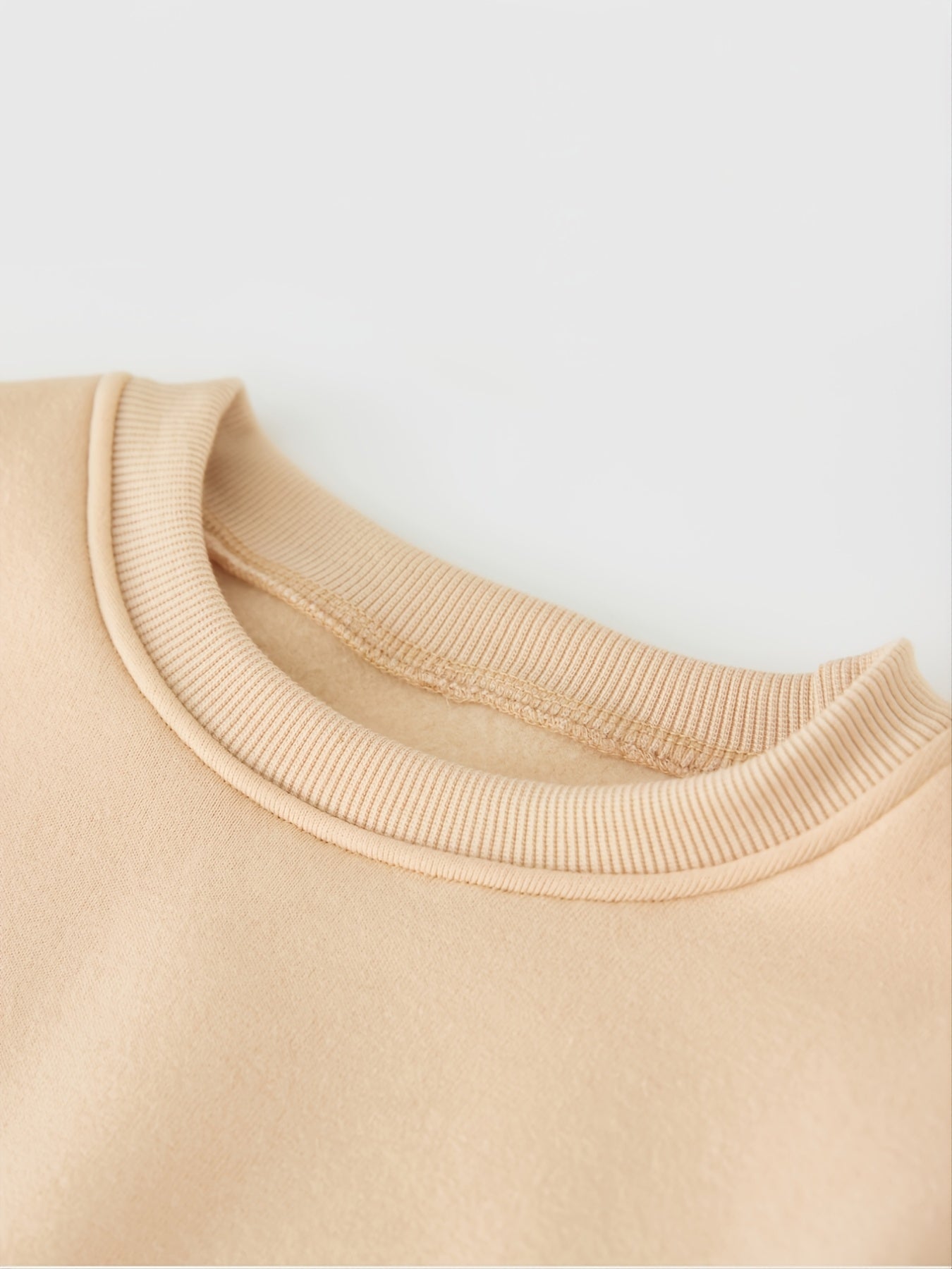 Girls Khaki Letter Print Sweatshirt Long Sleeve Round Neck