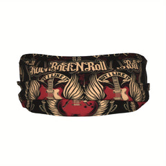 Retro Rock 'n' Roll Graphic Sports Headband Red Vintage Guitar Wings