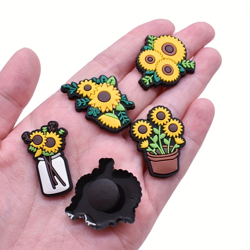 20pcs Flowers Shoe Charms For Bubble Slides Sandals PVC Shoe Decorations