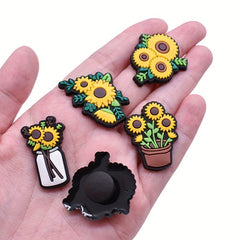 20pcs Flowers Shoe Charms For Bubble Slides Sandals PVC Shoe Decorations