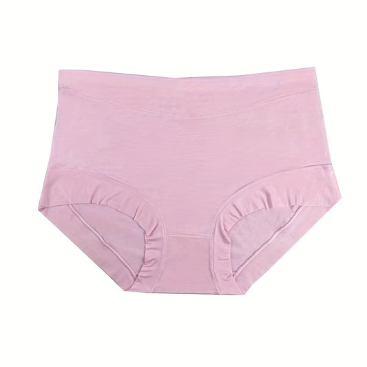 Panty Women's Plus Solid Soft Breathable Middle Waist Medium Stretch