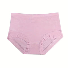 Panty Women's Plus Solid Soft Breathable Middle Waist Medium Stretch