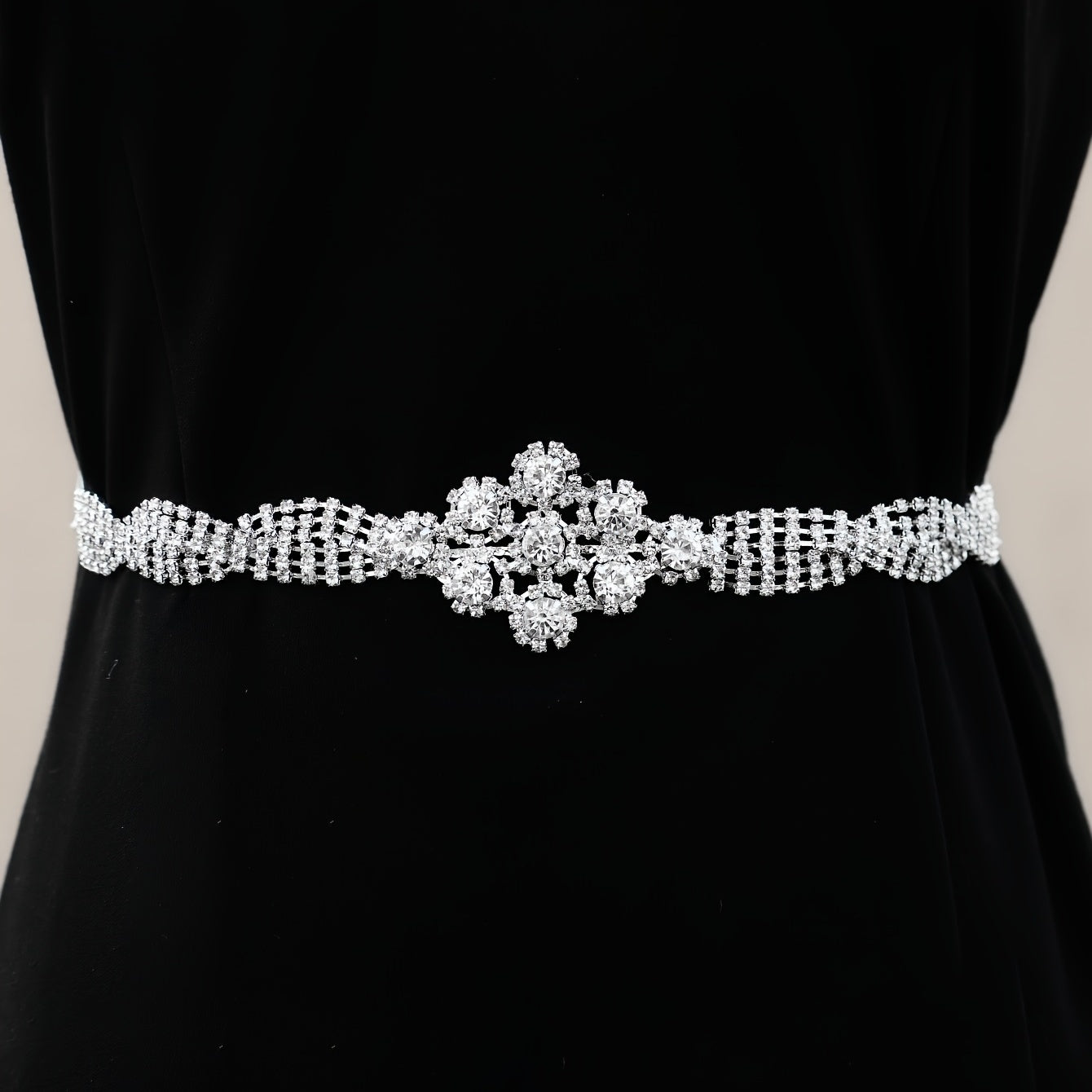 Crystal Rhinestone Bridal Belt with Organza Ribbon