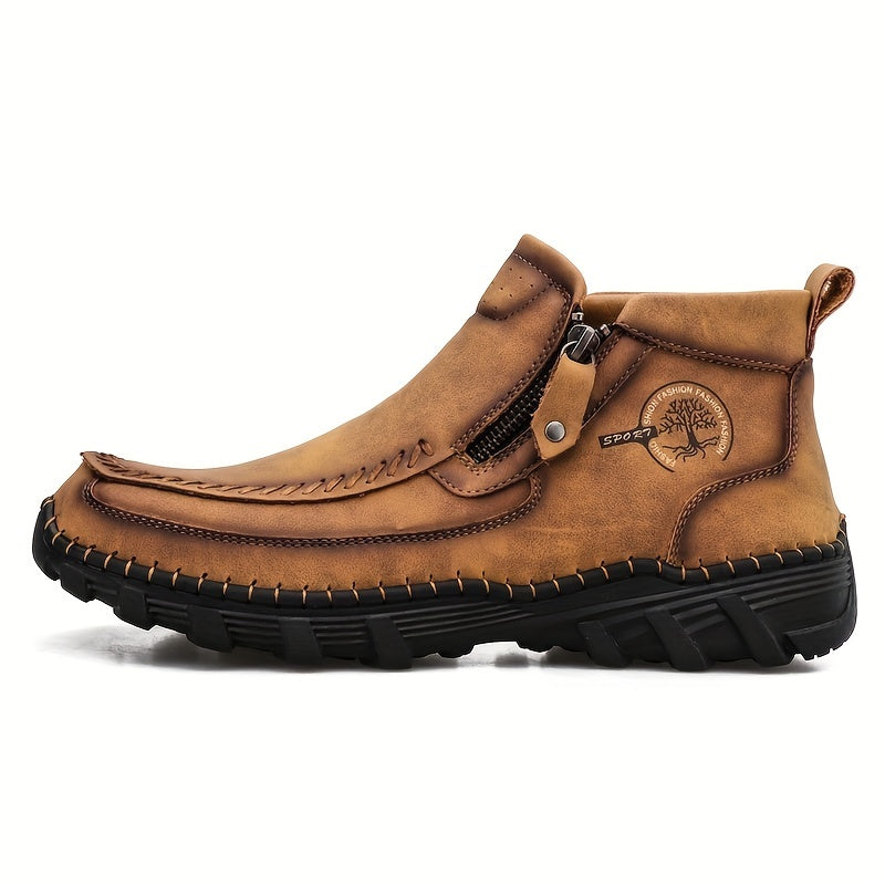 Men's Zipper Hiking Boots, Durable & Comfy for Camping