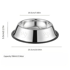 Stainless Steel Dog Feeder Bowl - Non Spill Non slip Dog Food Bowl