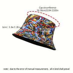Tie Dye Print Bucket Hat Hip Hop Casual Fisherman Cap Unisex Sunscreen