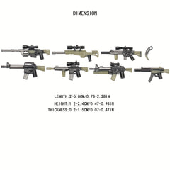 Military Building Blocks Set Weapons Pack for Boys - Mini Figure Handheld Gun