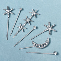 Crystal Hair Pins Metal Rhinestone Hair Bands 7pcs
