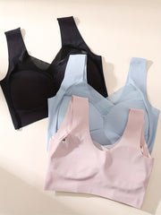 3pcs Mesh Wireless Bras Full Coverage Lingerie