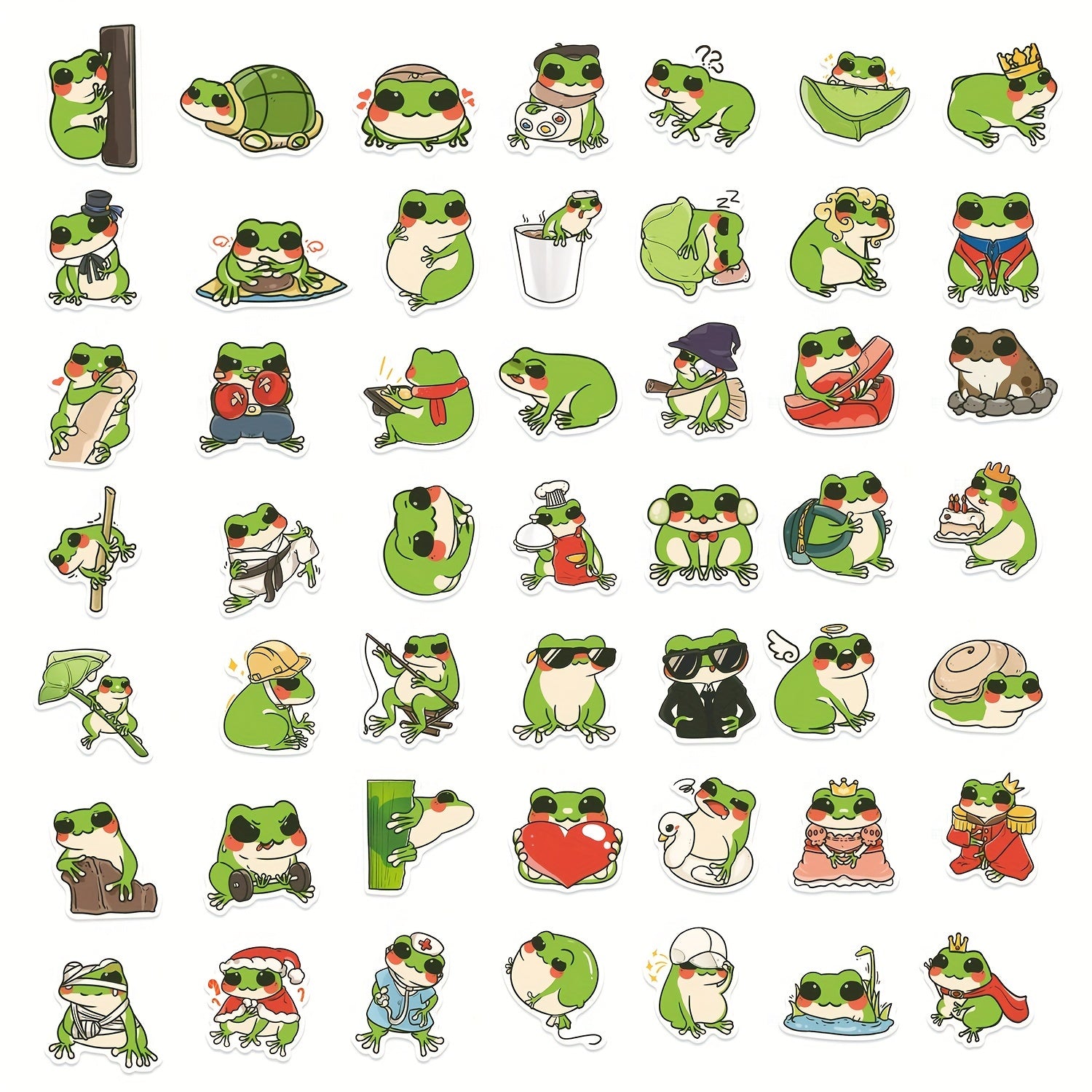 50 Cartoon Frog Graffiti Stickers for Phones Cups Computers Skateboards