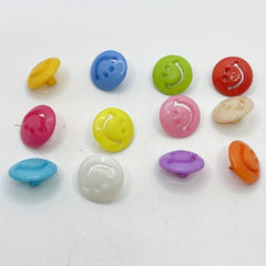 50pcs 15mm Mix Smile Face Plastic Buttons Sewing Clothing Accessories