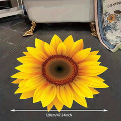 Large Round Sunflower Bedroom Rug Non Slip