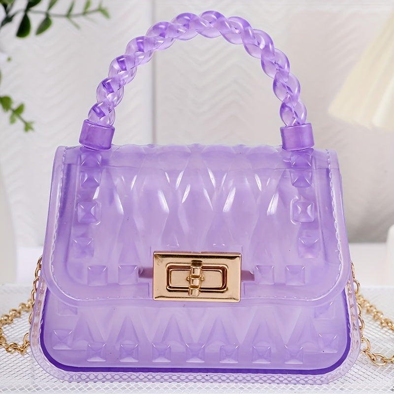 Girls Transparent Jelly Crossbody Bag Waterproof Tote Handbag