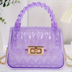 Girls Transparent Jelly Crossbody Bag Waterproof Tote Handbag