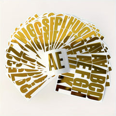 Golden Letter Stickers Planner Stickers Waterproof Reusable for Party Decoration