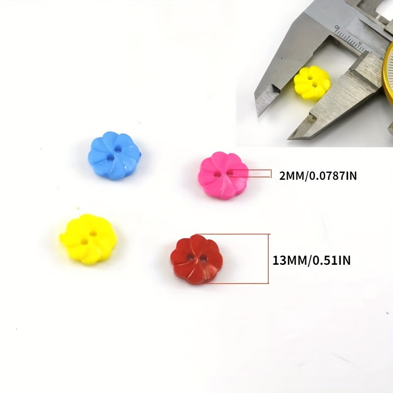 100pcs 13MM Mixed Plastic Button Roll Flower DIY Button Material Bag Decoration