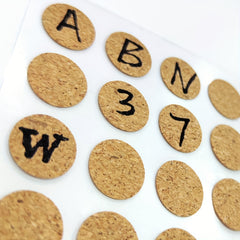 160pcs Vintage Round Labels Wooden Mini Stickers Waterproof Handwriting Tags