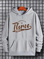Men's Three Print Hoodie Casual Stretch Hooded Sweatshirt