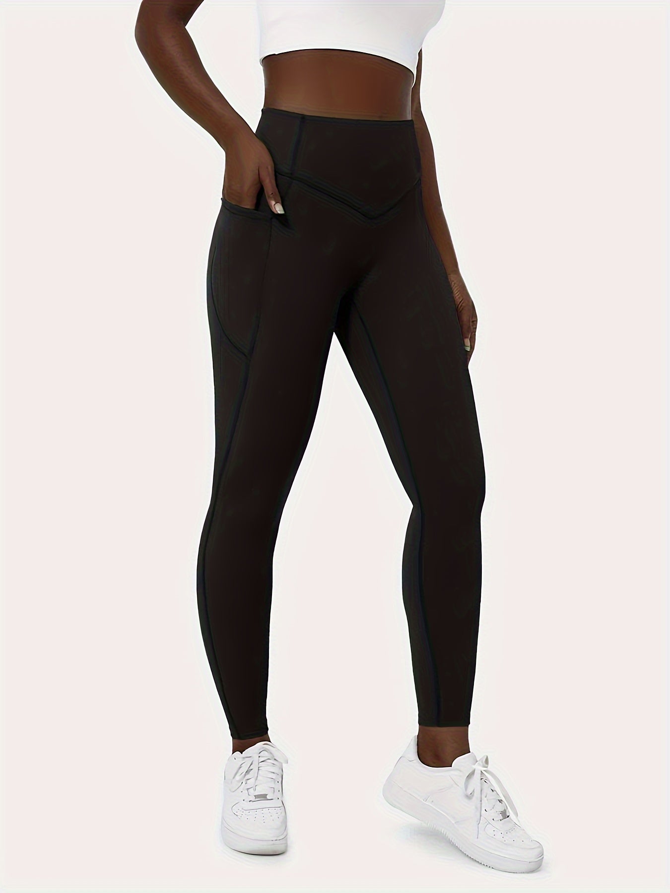 High Waist Yoga Pants w/ Pocket High Stretch Sports Leggings