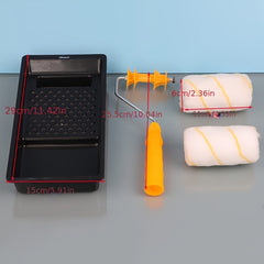 Latex Paint Roller Brush Set with Tray 10-16cm Frame Mini House Painting