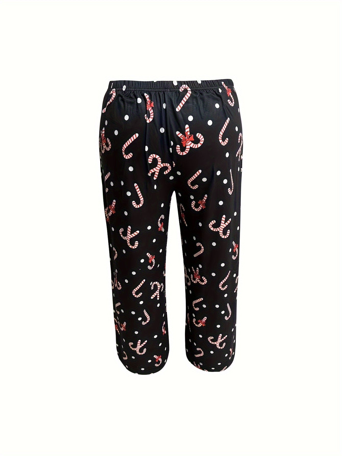 Xmas Lounge Set Women's Lollipop & Polka Dot Print Tee & Pants