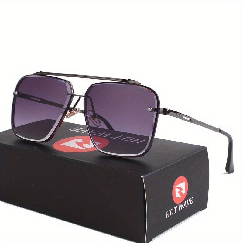 Classic Gradient Lens Men's Square Frame Sunglasses UV Protection