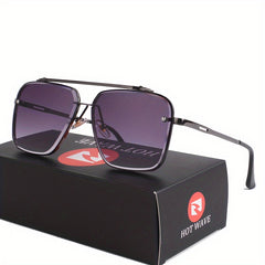 Classic Gradient Lens Men's Square Frame Sunglasses UV Protection